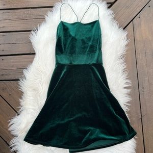 Urban Outfitters green velvet dress